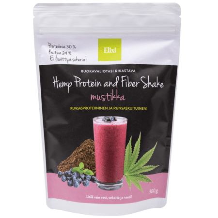 Elixi Hemp Protein & Fiber Shake mustikka