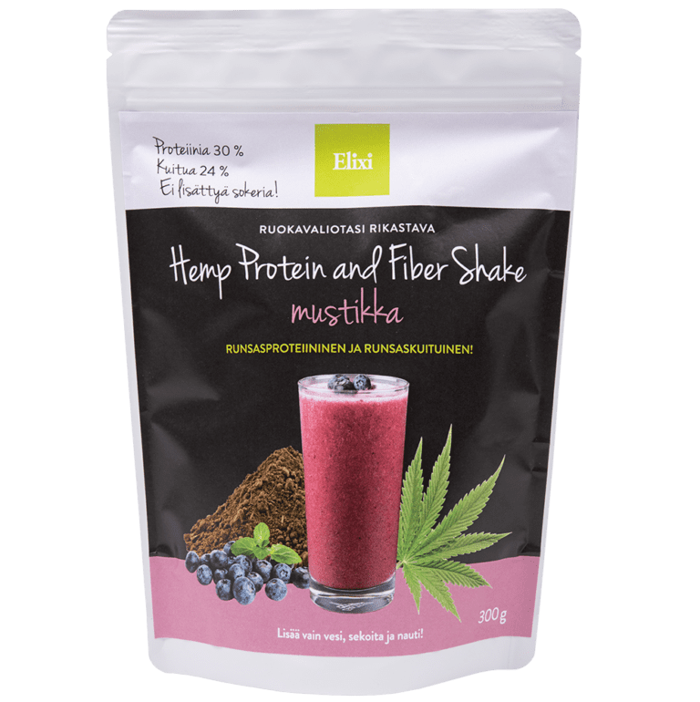 Elixi Hemp Protein & Fiber Shake mustikka