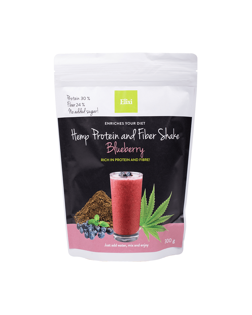 Elixi Hemp Protein and Fiber Shake Blueberry Elixi Hemp Protein & Fiber Shake mustikka